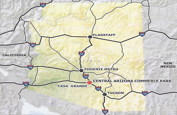 Central Arizona Commerce Park Map
